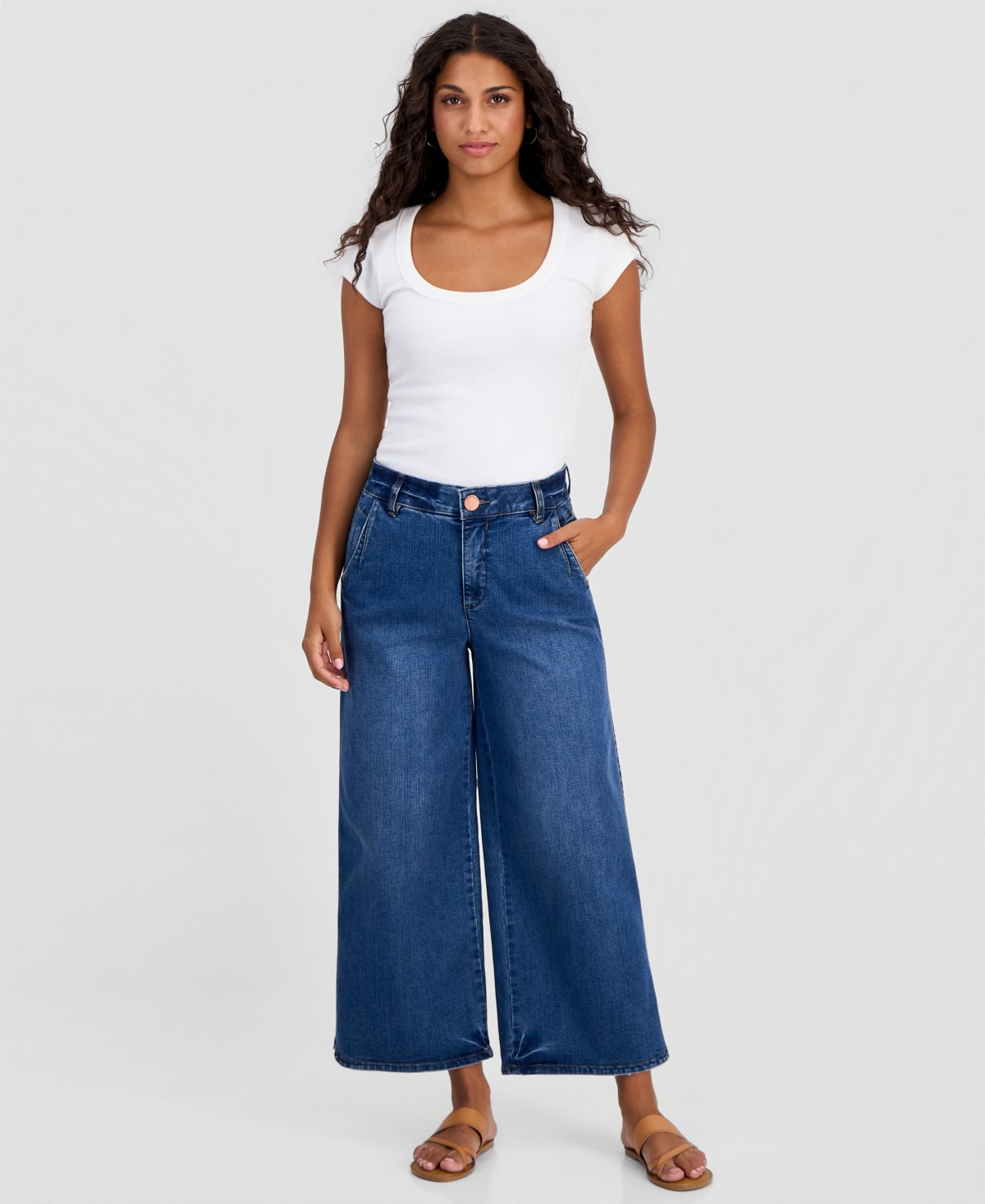 Женские Democracy Petite AbSolution Skyrise Crop Wide-Leg Jeans — фото 1