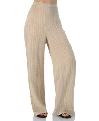 Women's Wide-Leg Elastic Waist Pants