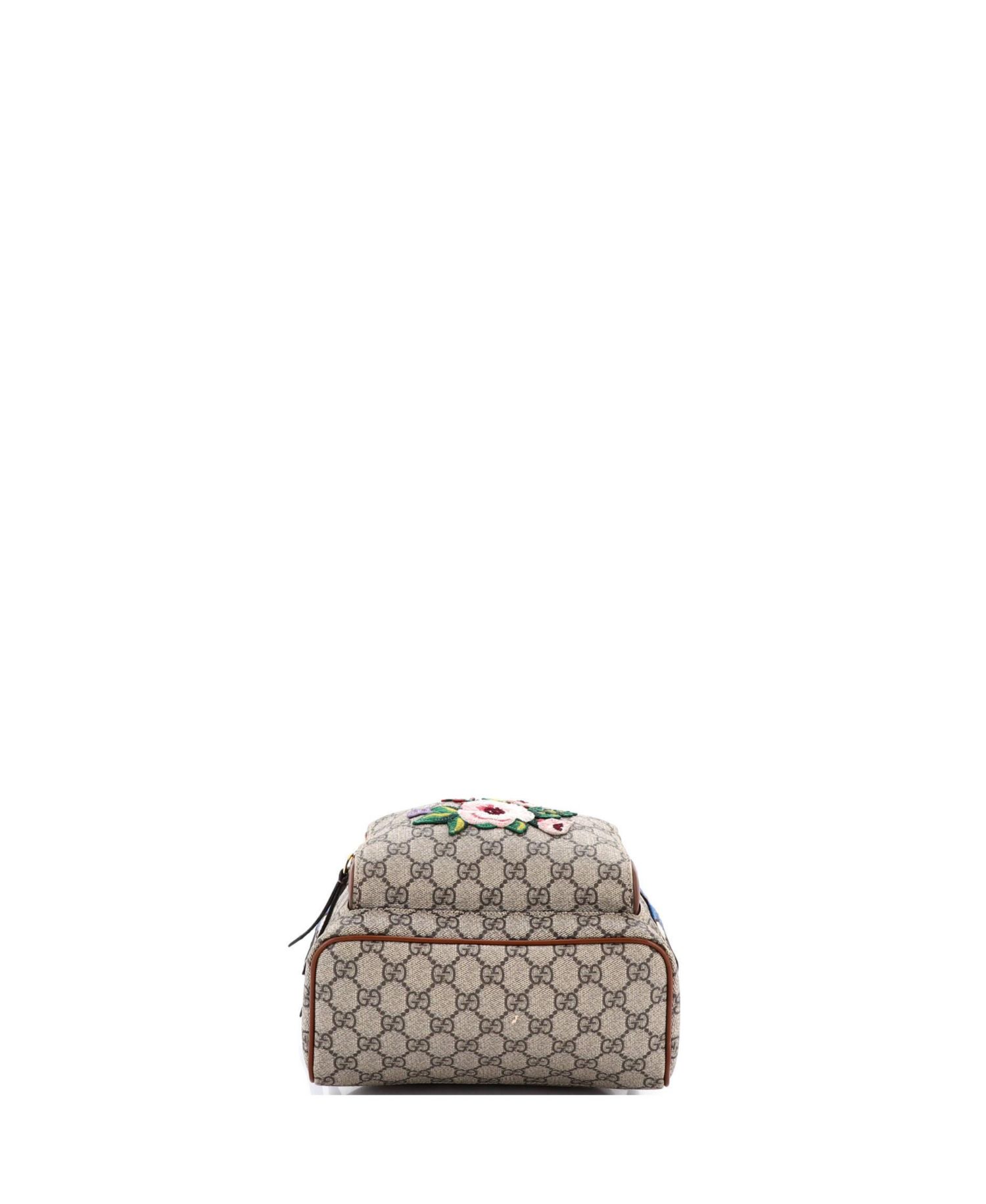 Small Zip Pocket Backpack Embroidered GG Coated Canvas