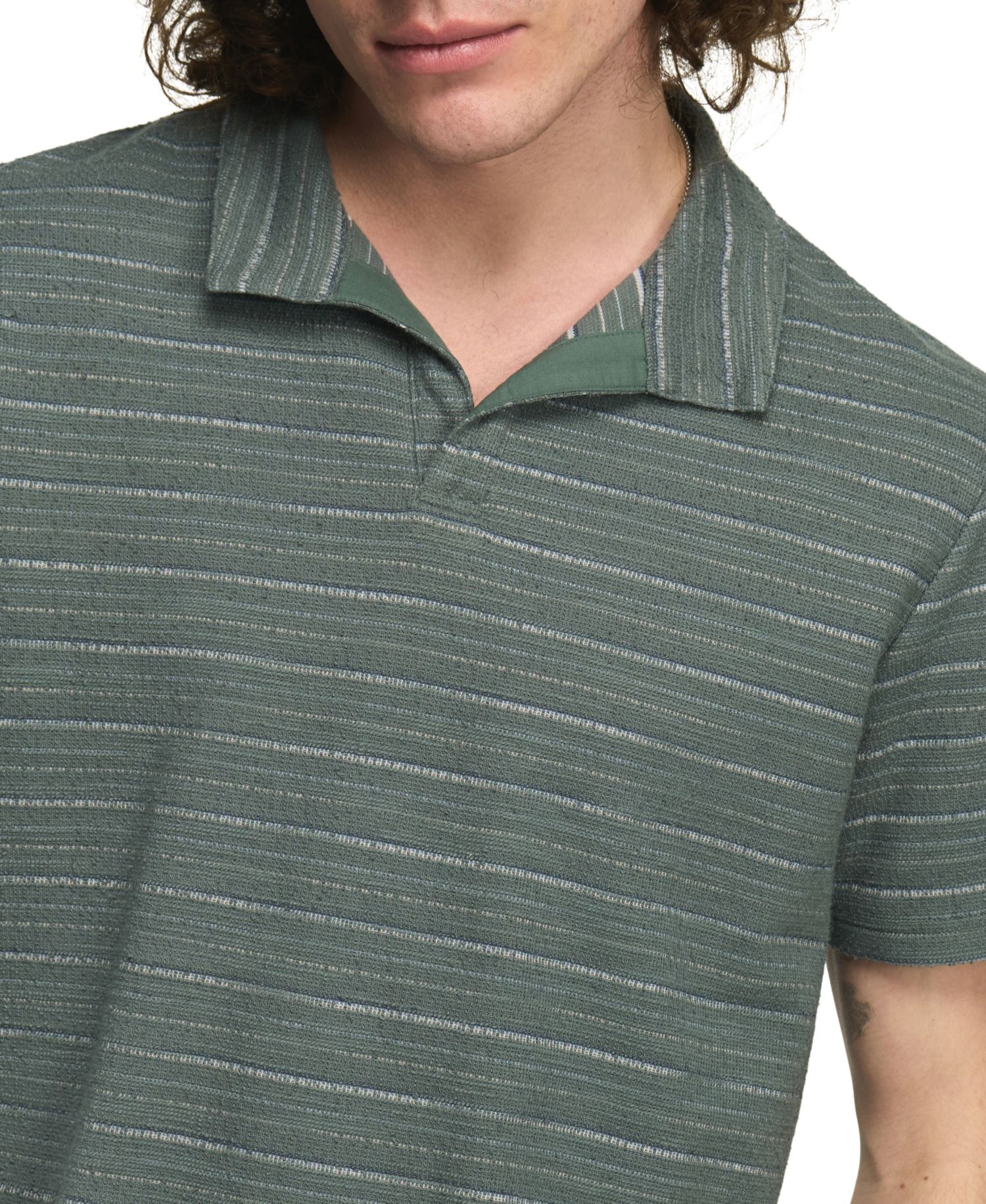 Men's Jacquard Striped Polo Shirt