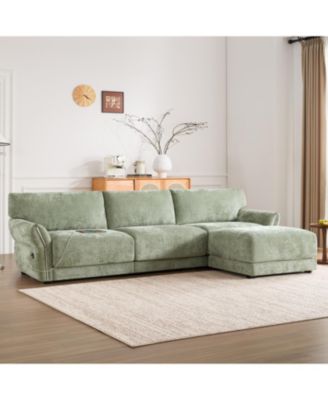 110'' Modular Sectional Sofa with Ottoman and USB Charger