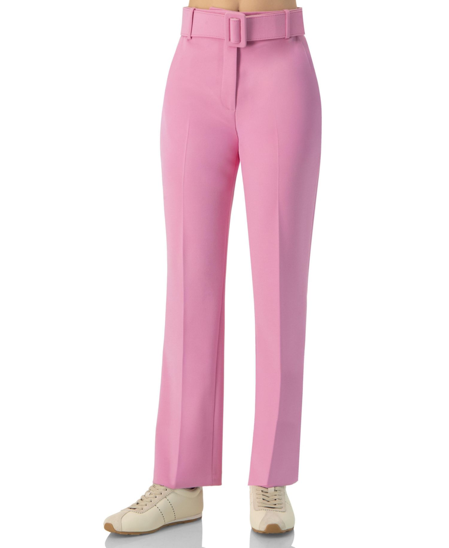 Women's Tailored Straight-Leg Pants with Belt