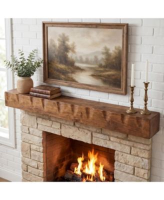 Fireplace Mantel Shelf, 63-Inch Solid Wood Wall Floating Mantel Shelf for Over Fireplace