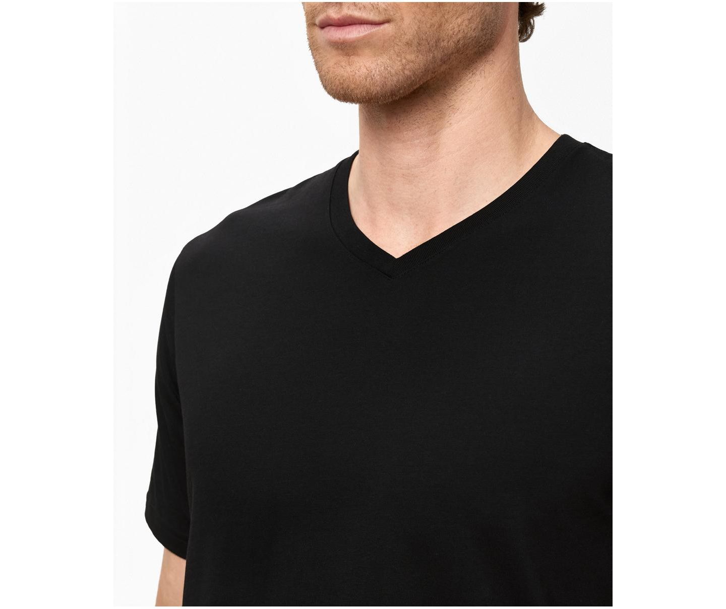 Мужская футболка Pact Organic Cotton Essential V-Neck, цвет: Чёрный — фото 3