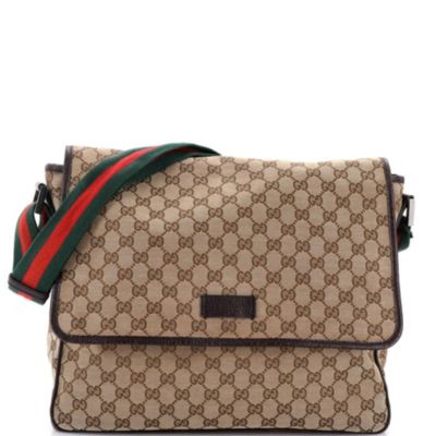 Medium Web Strap Flap Messenger GG Canvas