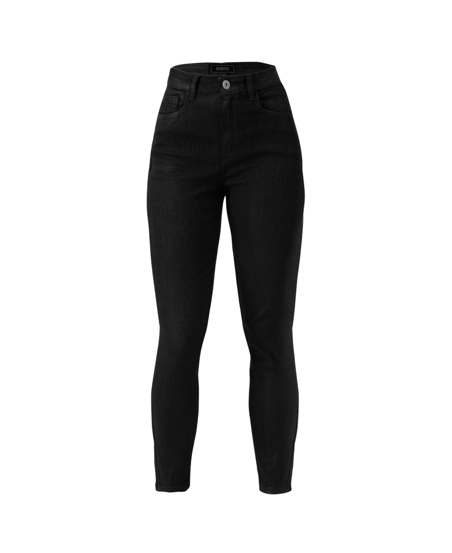 Women's Skinny Jeans with Button and Patch Pockets