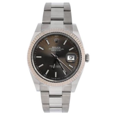 Oyster Perpetual Datejust Slate Automatic Watch in Stainless Steel and White Gold 41mm