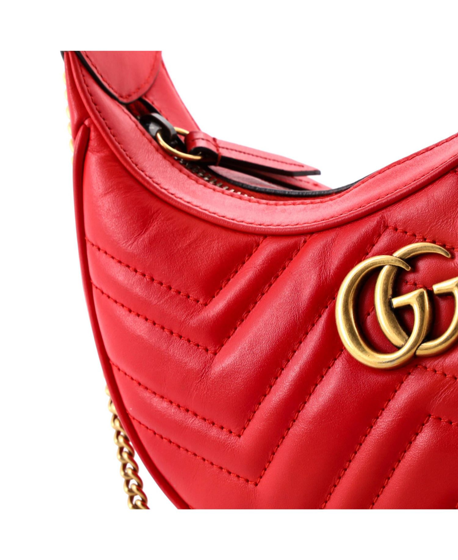 Mini GG Marmont Half Moon Hobo Matelasse Leather