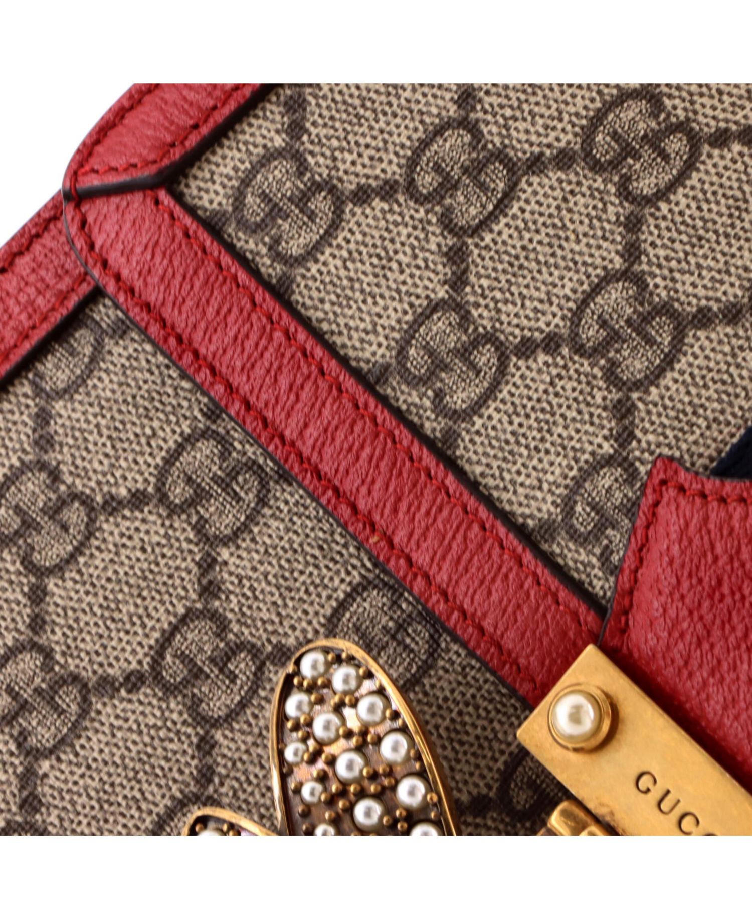 Small Queen Margaret Top Handle Bag GG Coated Canvas with Leather