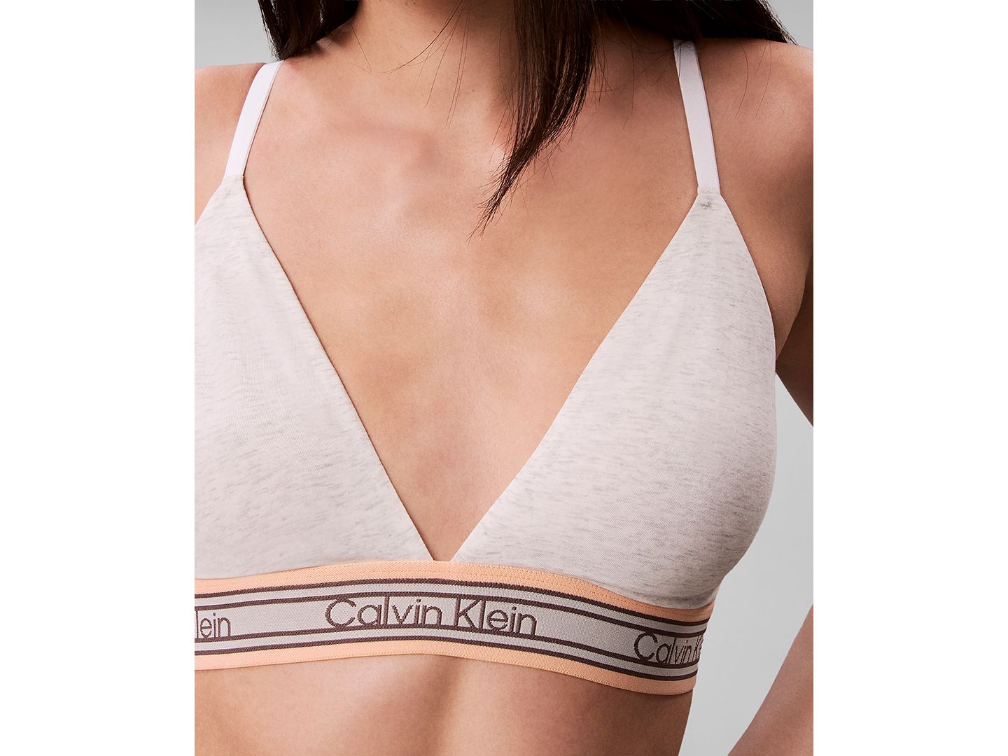 Бралетт Icon, лёгкая чашка, хлопок, модал — Calvin Klein, цвет: Серый — фото 1