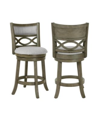 Manchester Wood Swivel Counter Stool With Fabric Seat (Set of 2