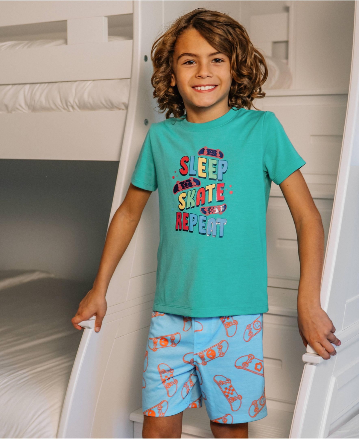Lands' End Big Boys Short Sleeve Tee and Shorts Pajama Set