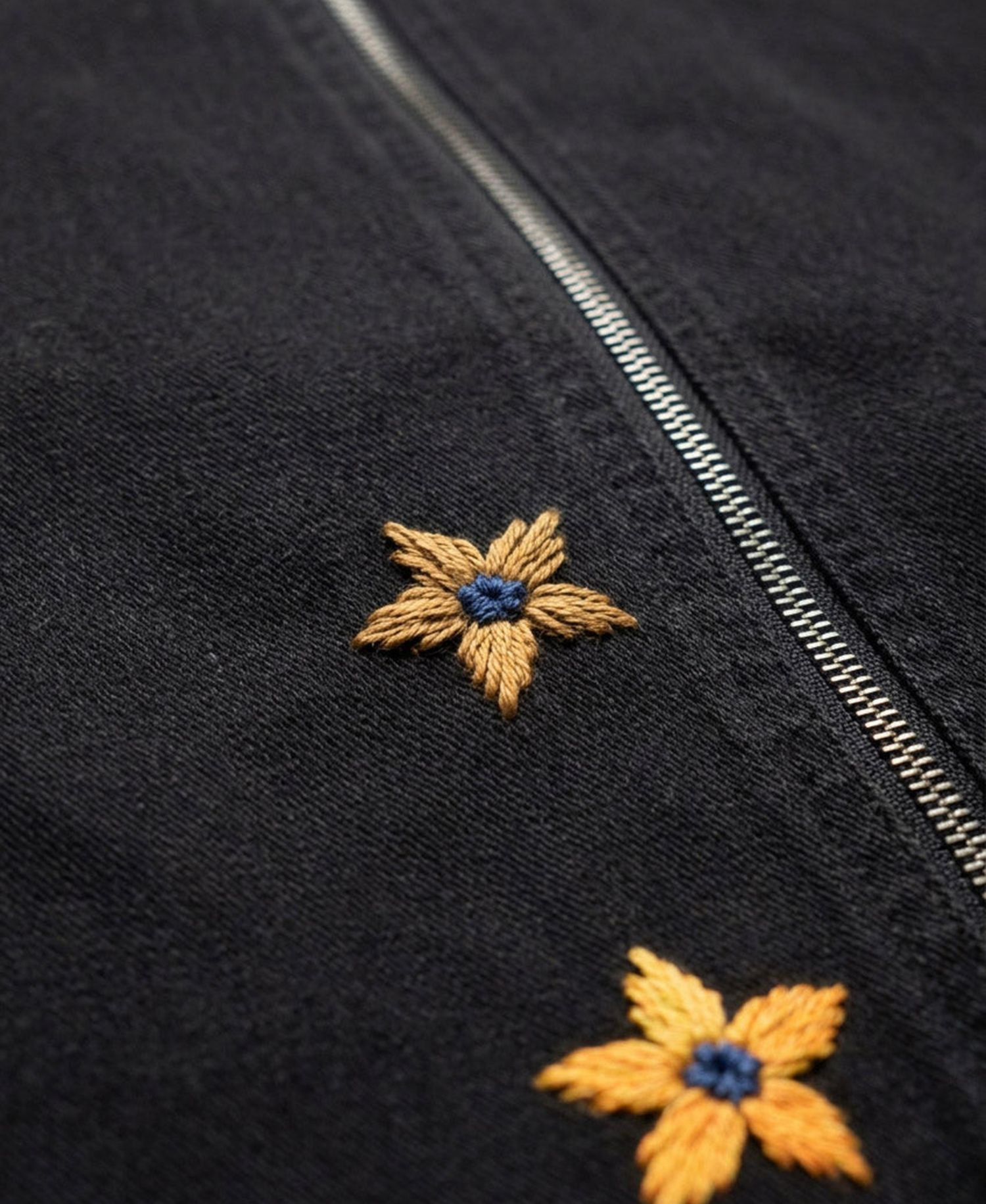 Men's Embroidered Contrast-Trim Zip-Front Jacket