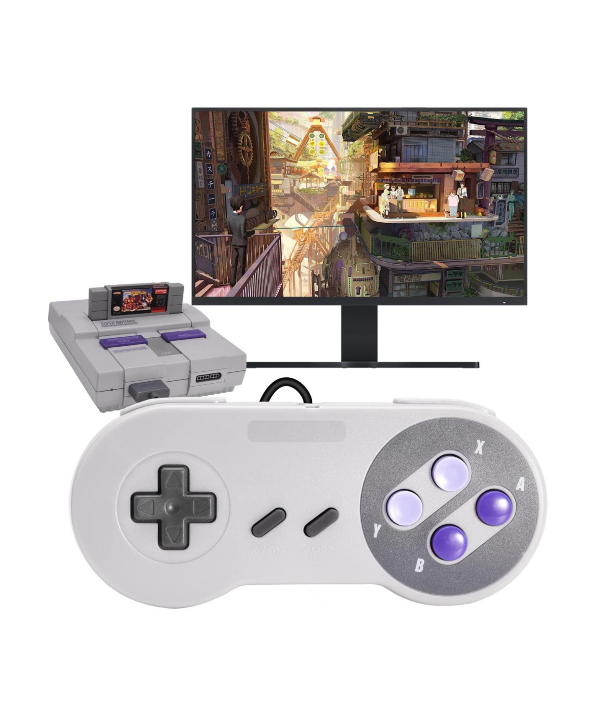 ECHTPeak 2 Pack Retro Wired Controller for Snes Original Console, Remote Wired Gamepad Controller