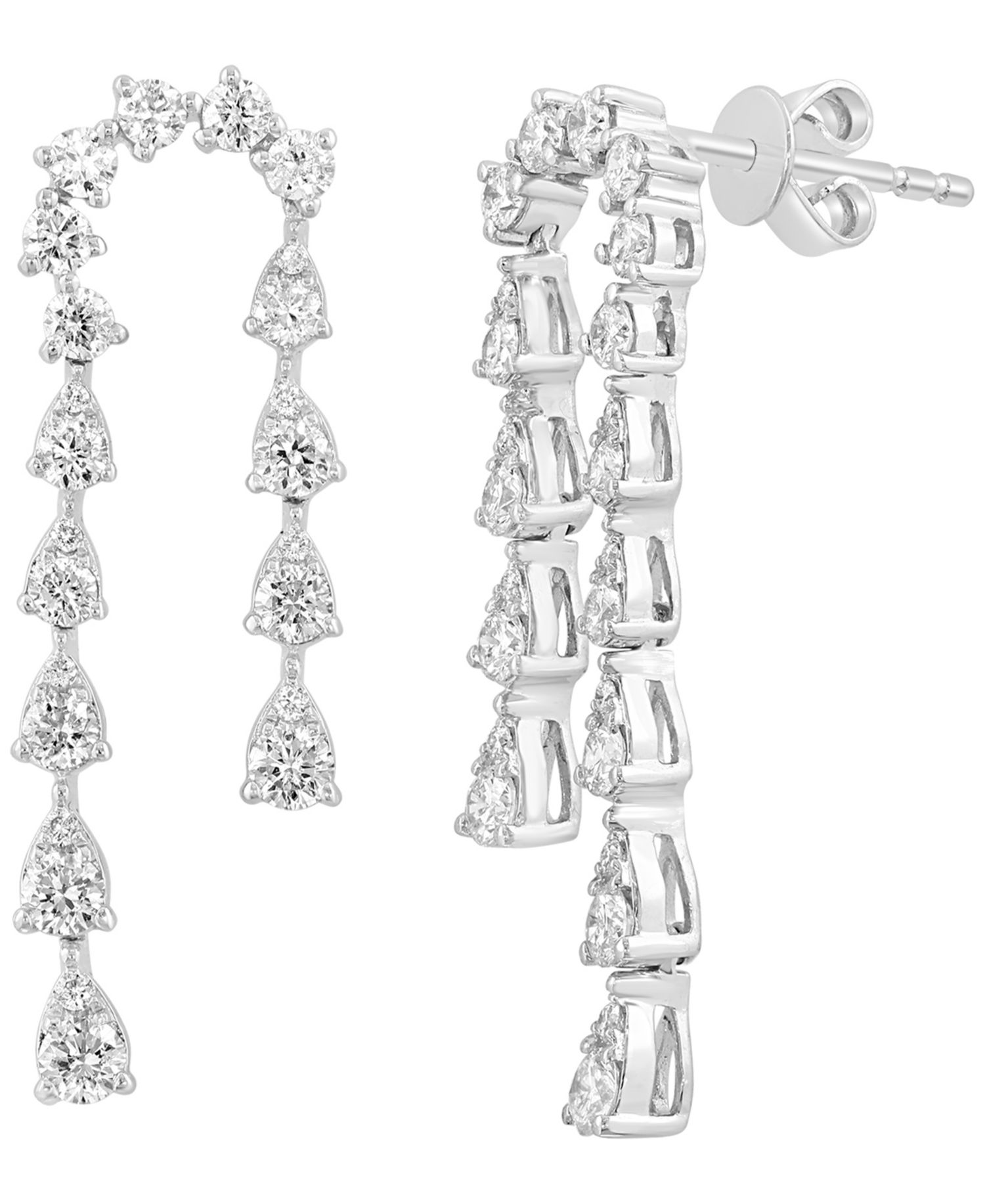 Lab Grown Diamond Drop Earrings (1-1/6 ct. t.w.) in 14k White Gold