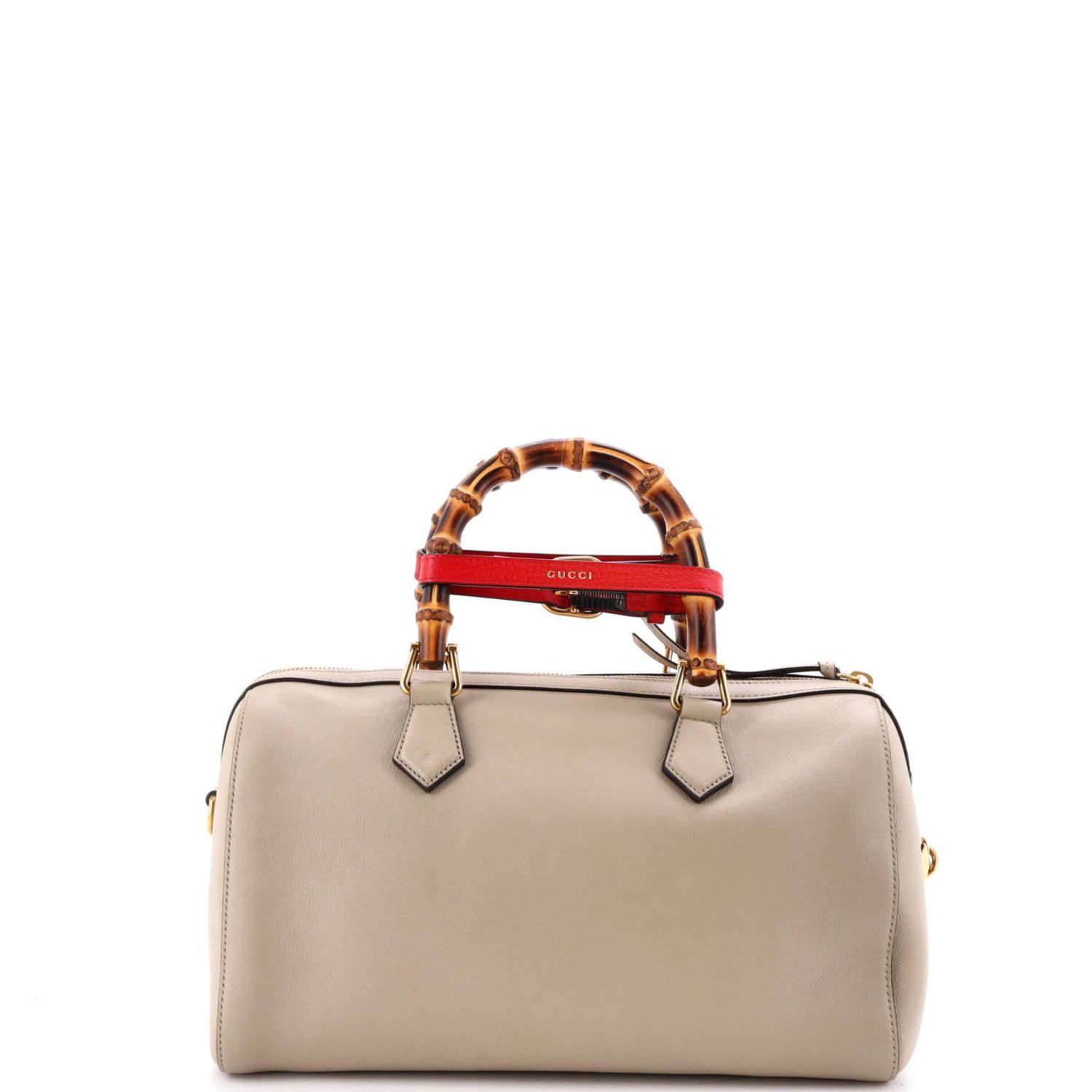 Diana NM Bamboo Handle Boston Bag Leather
