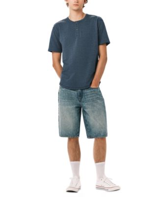 Men's Striped Short-Sleeve Henley T-Shirt