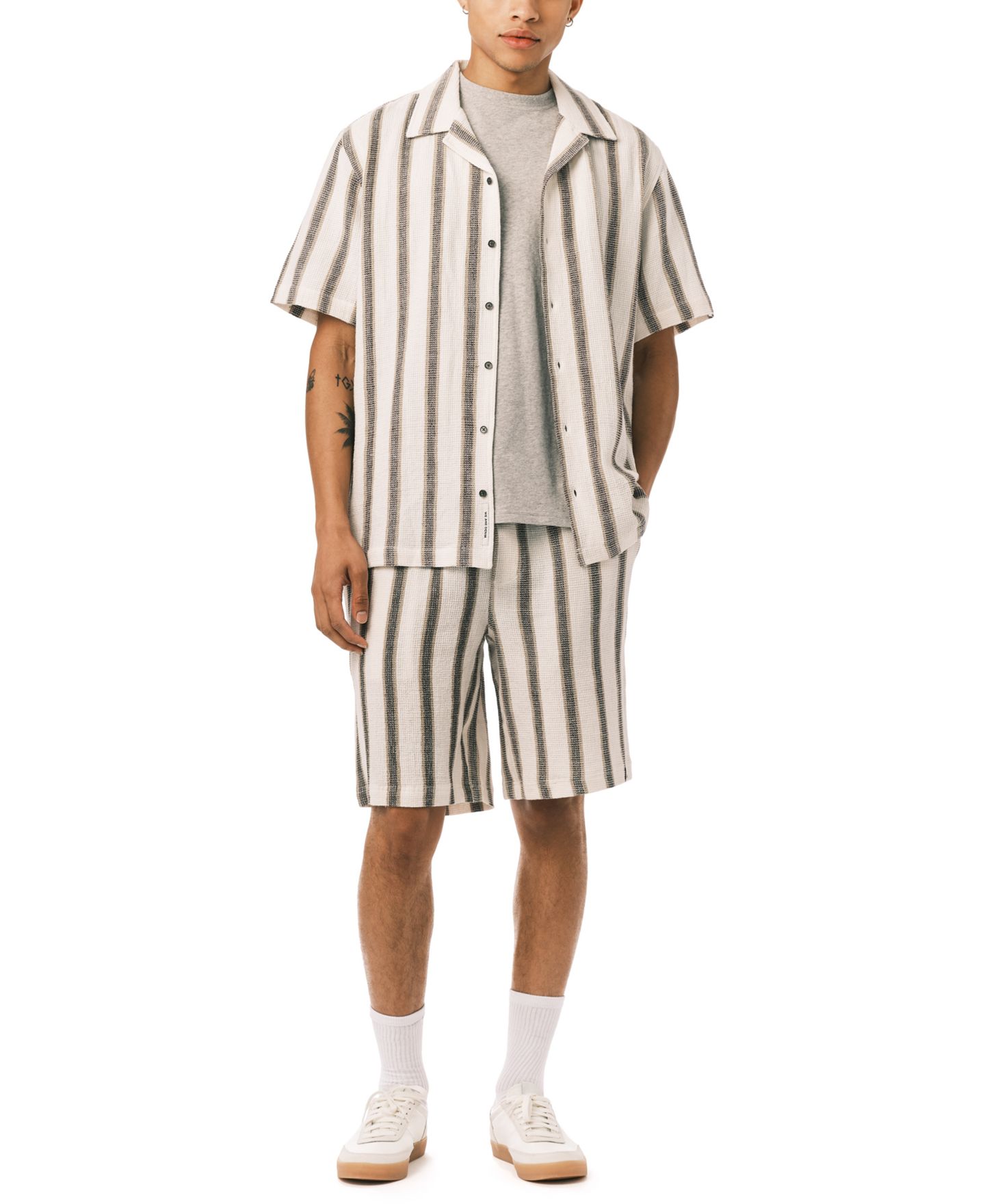 Мужские шорты Buffalo David Bitton Vertical Stripe Pattern, цвет: Молочный — фото 2