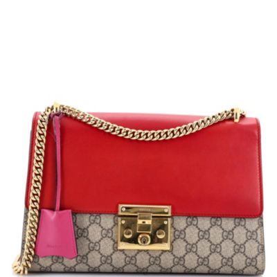 Medium Padlock Shoulder Bag GG Coated Canvas and Leather