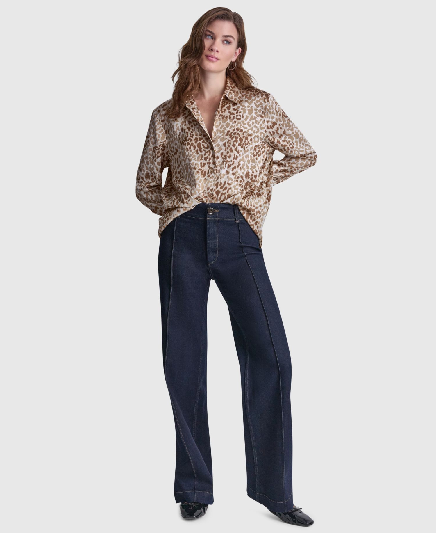 Women's Collared Long-Sleeve Blouse