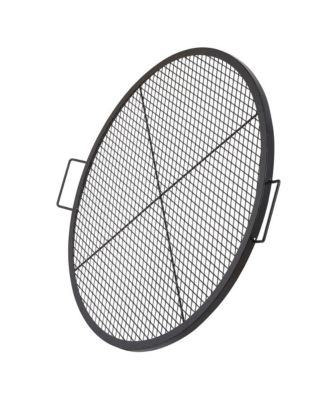 36 in Round Fire Pit Grill Grate X-Marks Heavy Duty Steel Camp BBQ Grate