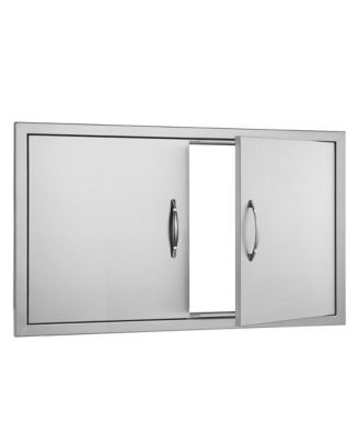 BBQ Access Door 36x21 in Double Outdoor Kitchen Door Stainless Steel Flush Mount
