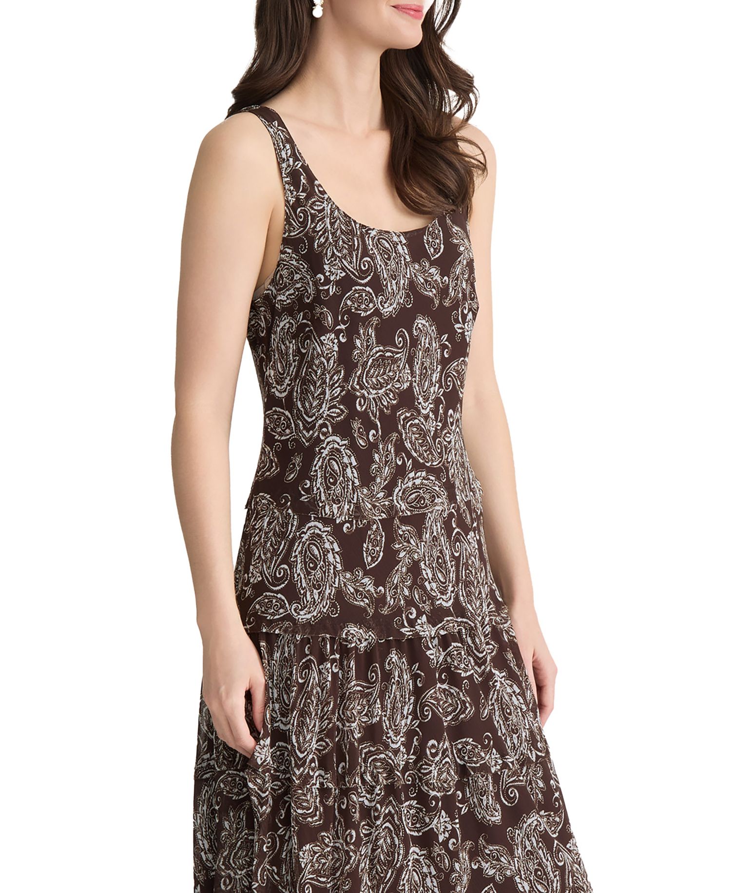 Petite Printed Multi-Tier Maxi Dress