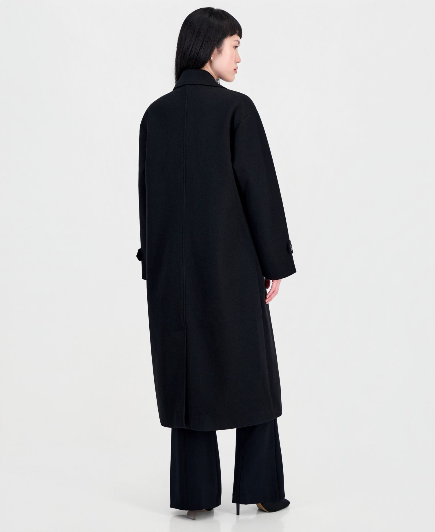 Women's Double-Breasted Patch-Pocket Maxi Coat