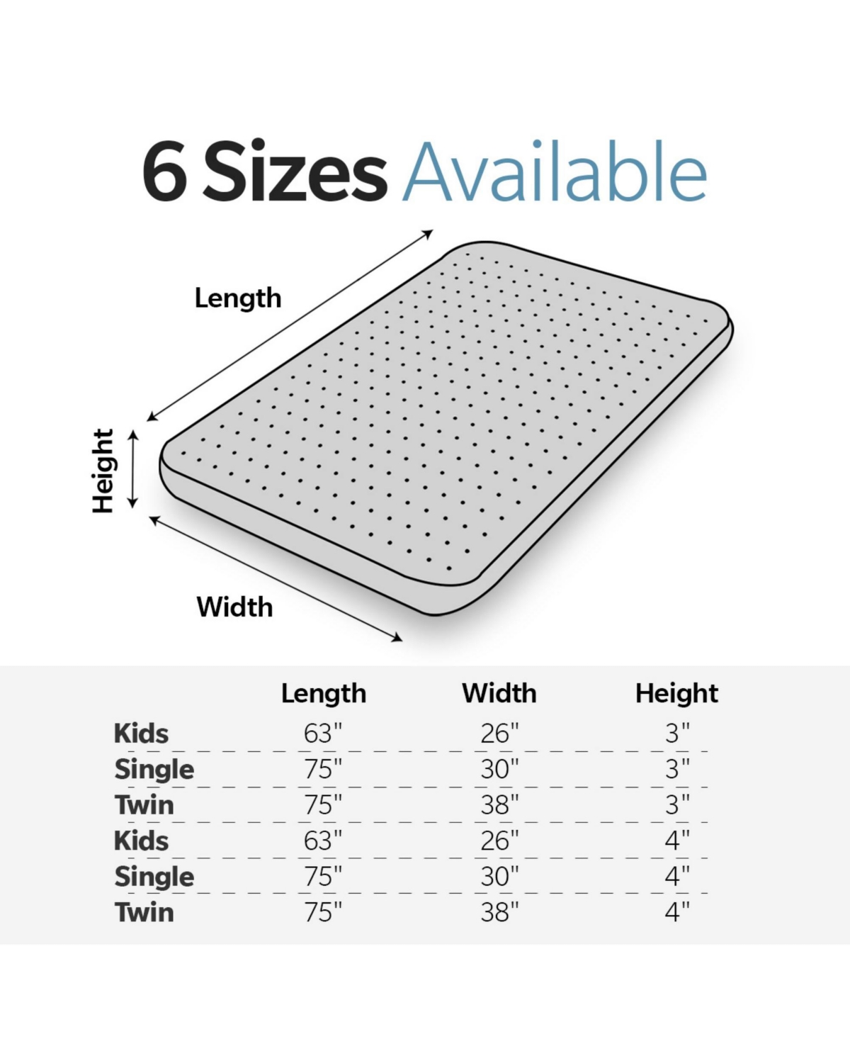 Clihome Memory Foam Camping Mattress