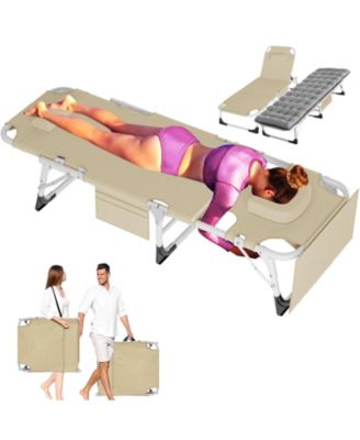 4-in-1 Sunbathing Lounge Chair - Adjustable UV-Resistant Recliner with Removable Cotton Cushion for Pool and Beach