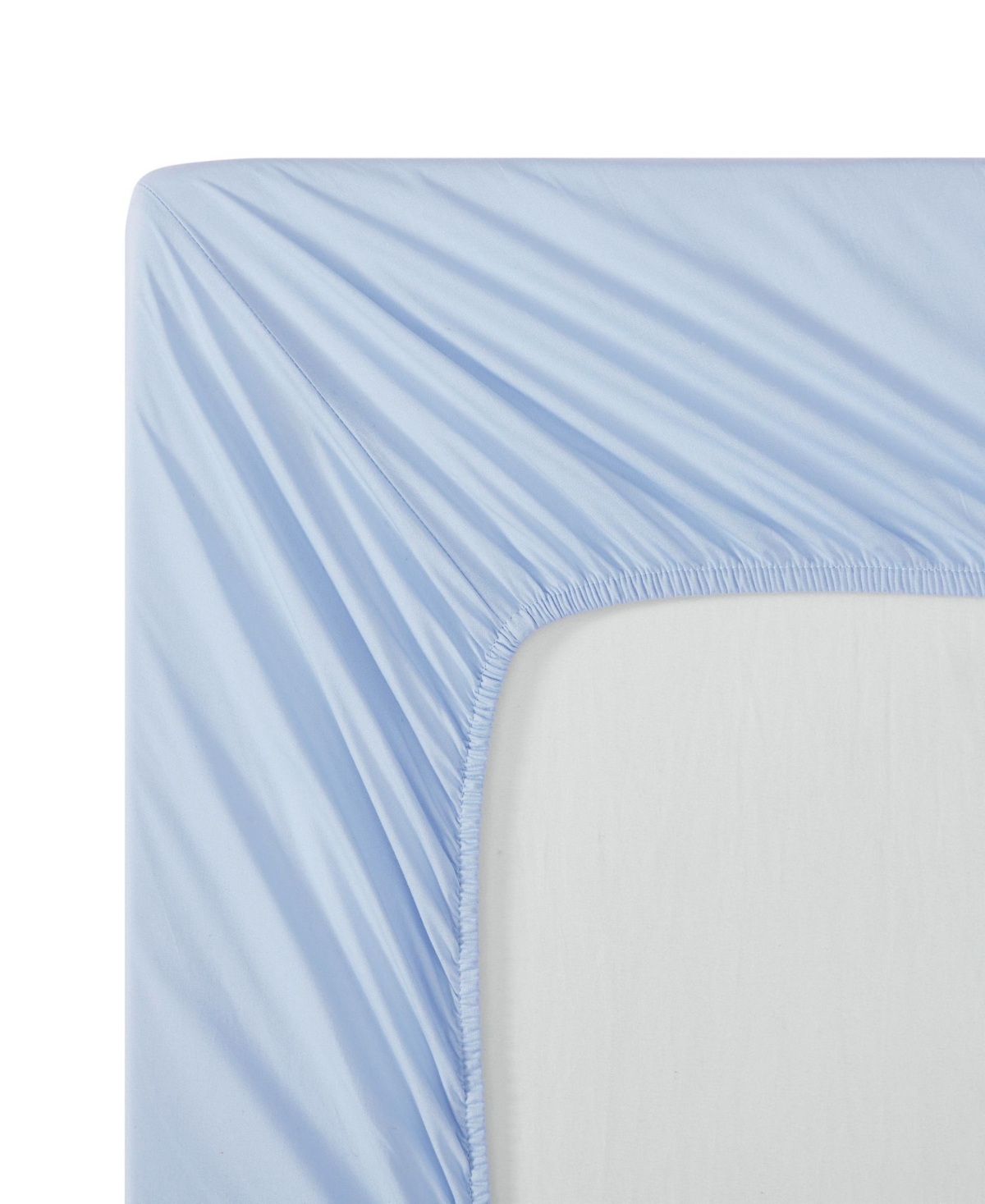 Tommy Hilfiger Essentials 300-Thread Count Solid Cotton Percale Fitted Sheet
