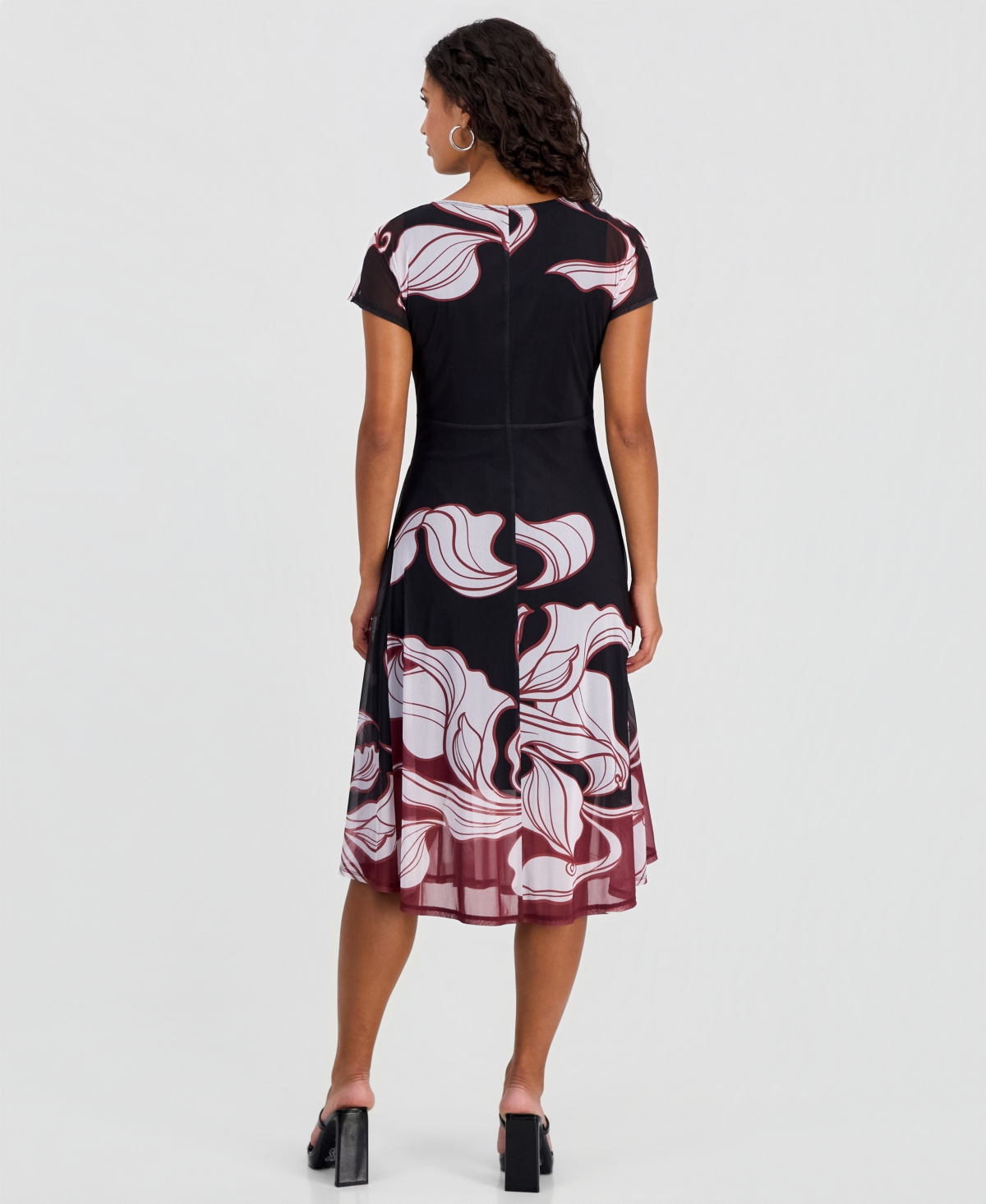 Robbie Bee Petite Placement-Print Tie-Front Dress