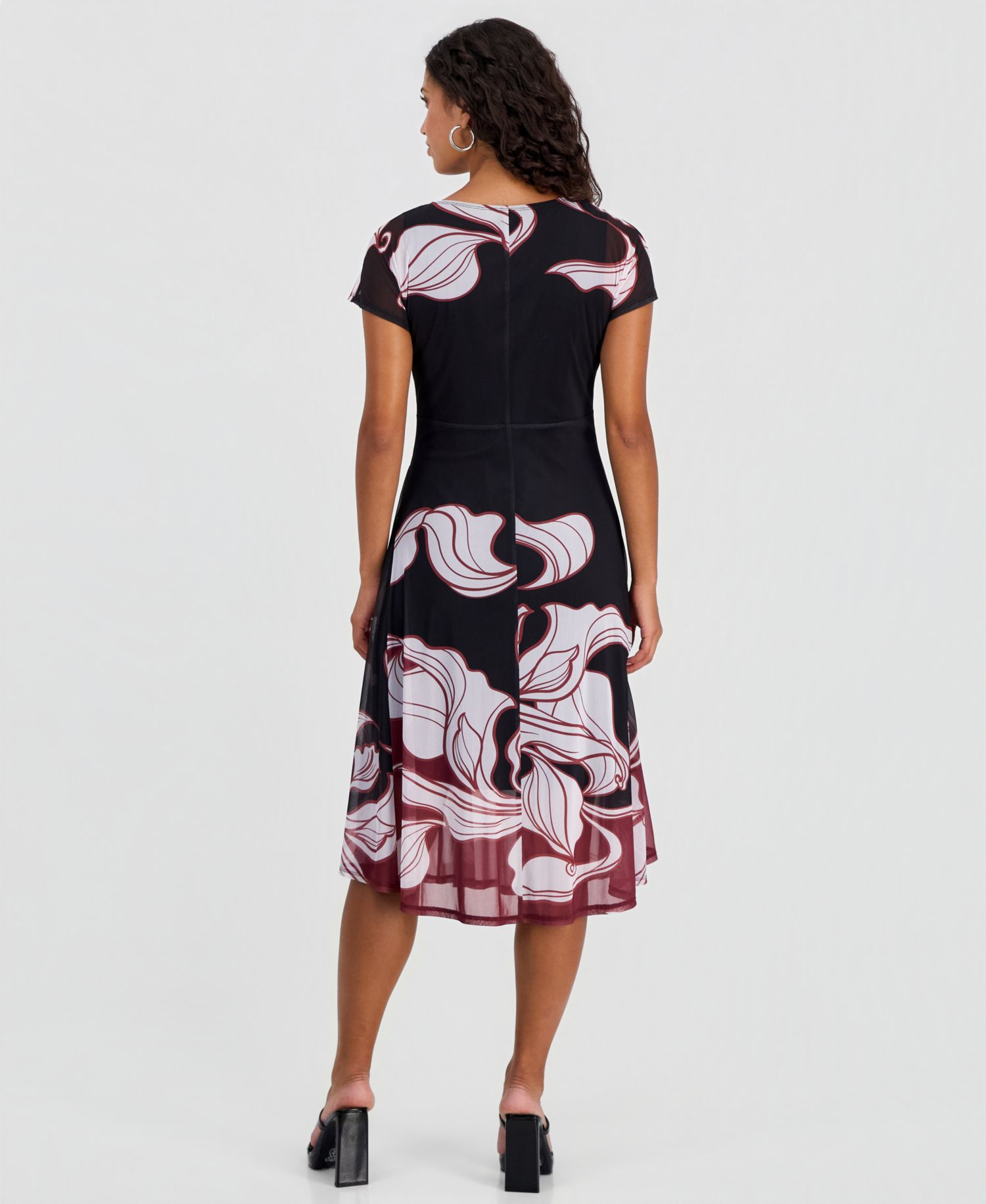 Petite Placement-Print Tie-Front Dress