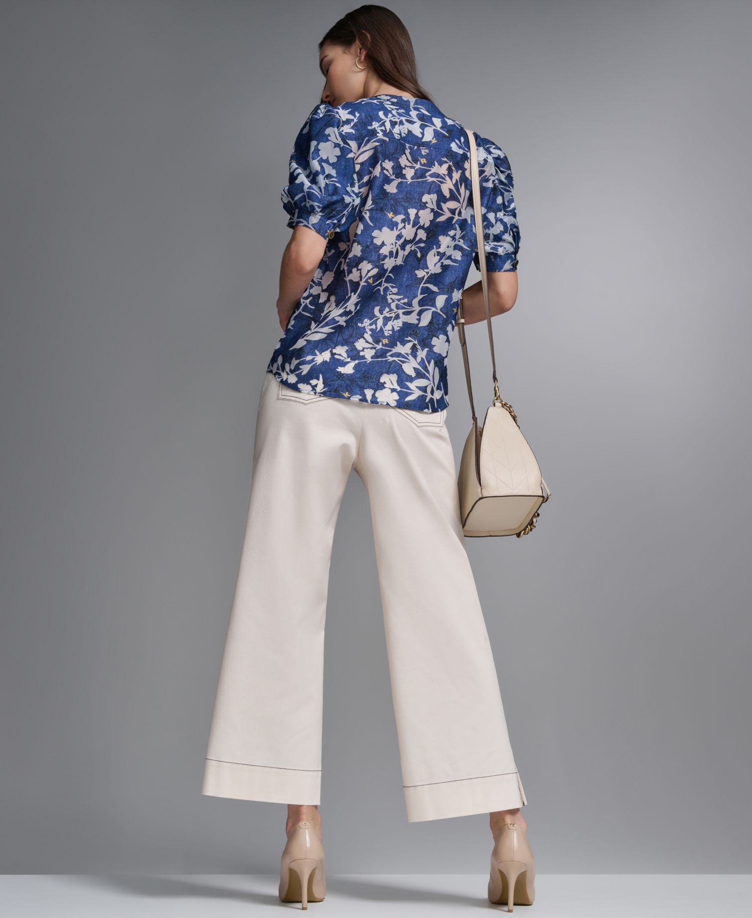 Women's Short-Sleeve Burnout Woven Top
