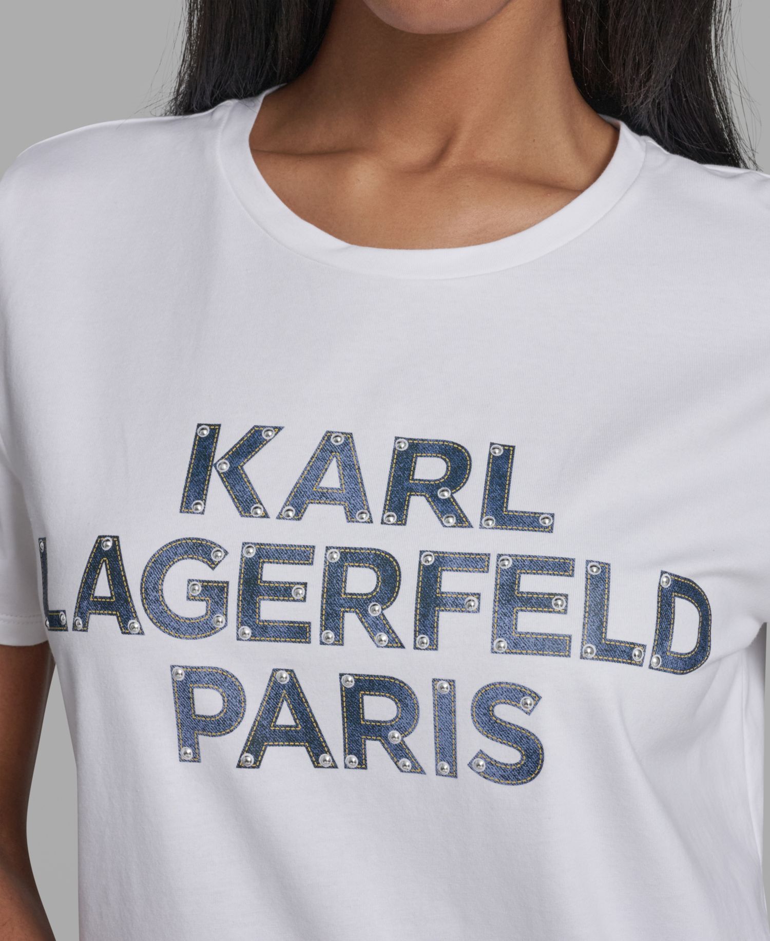 Women's Crewneck Denim Logo T-Shirt