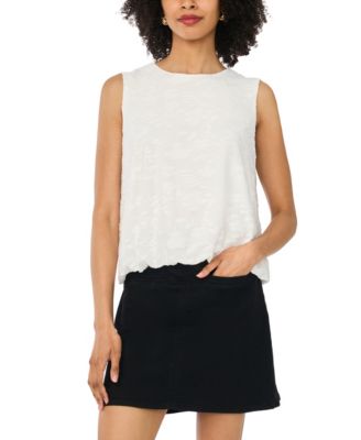 Women's Bubble Hem Crewneck Sleeveless Top