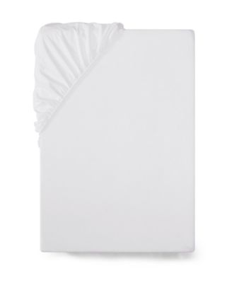 Essentials 300-Thread Count Solid Cotton Percale Fitted Sheet, Queen