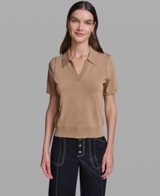 Women's Short-Sleeve Nailhead Trim Sweater