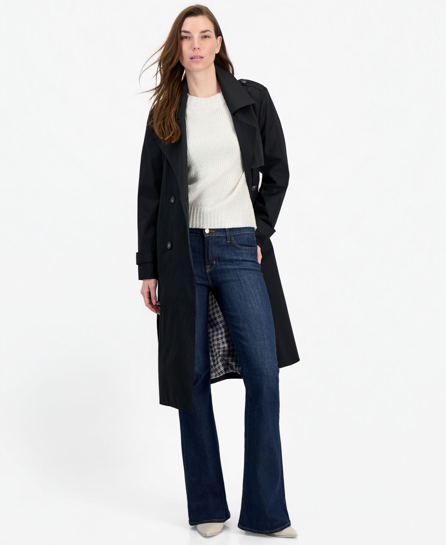 Women's Belted Trench Coat, Created for Macy's