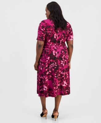 macys plus size fit and flare dress Style & Co. Women's Plus Size Cotton Striped Fit & Flare Dress - Blue