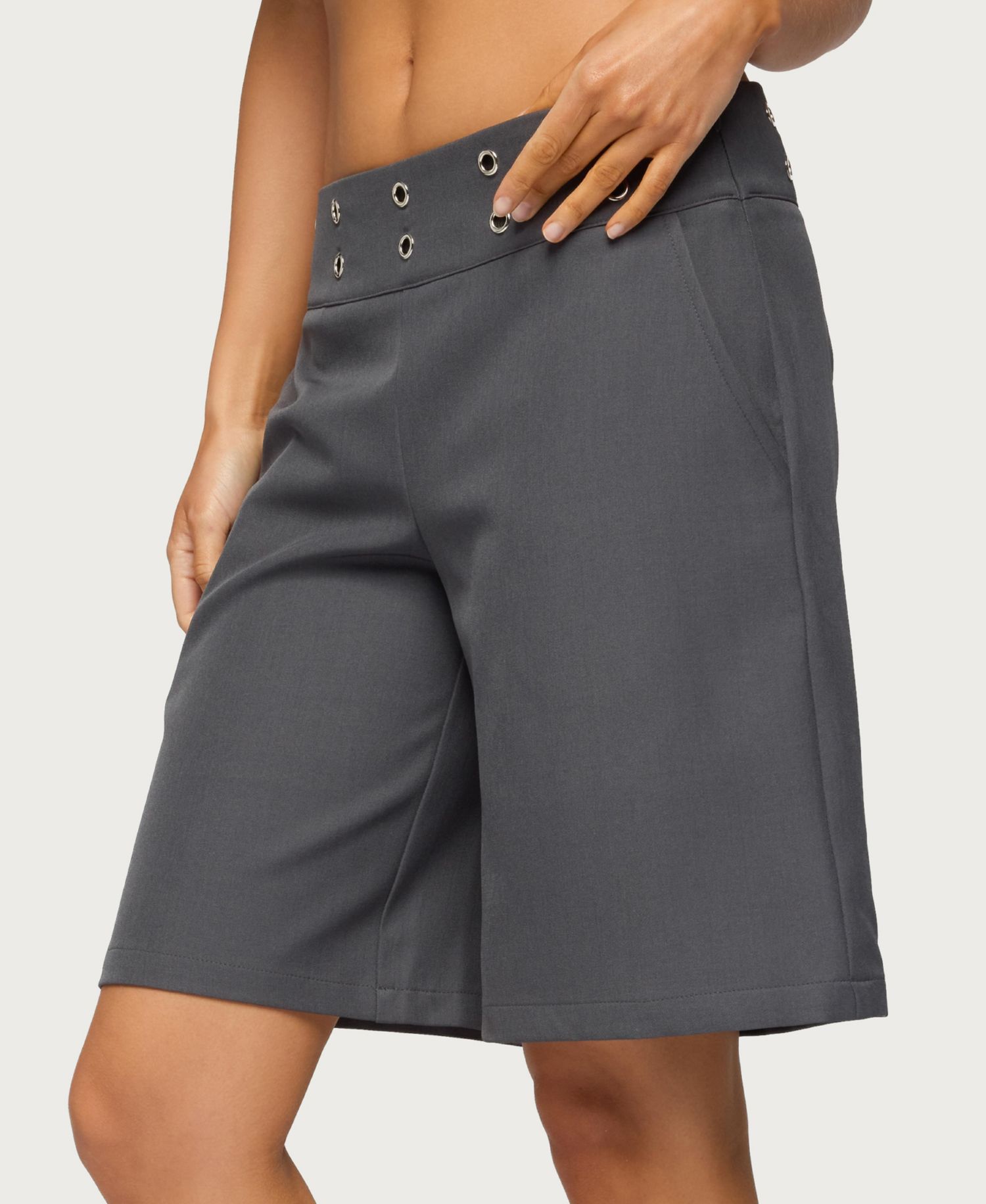 Women's Grommet Low Rise Bermuda Shorts