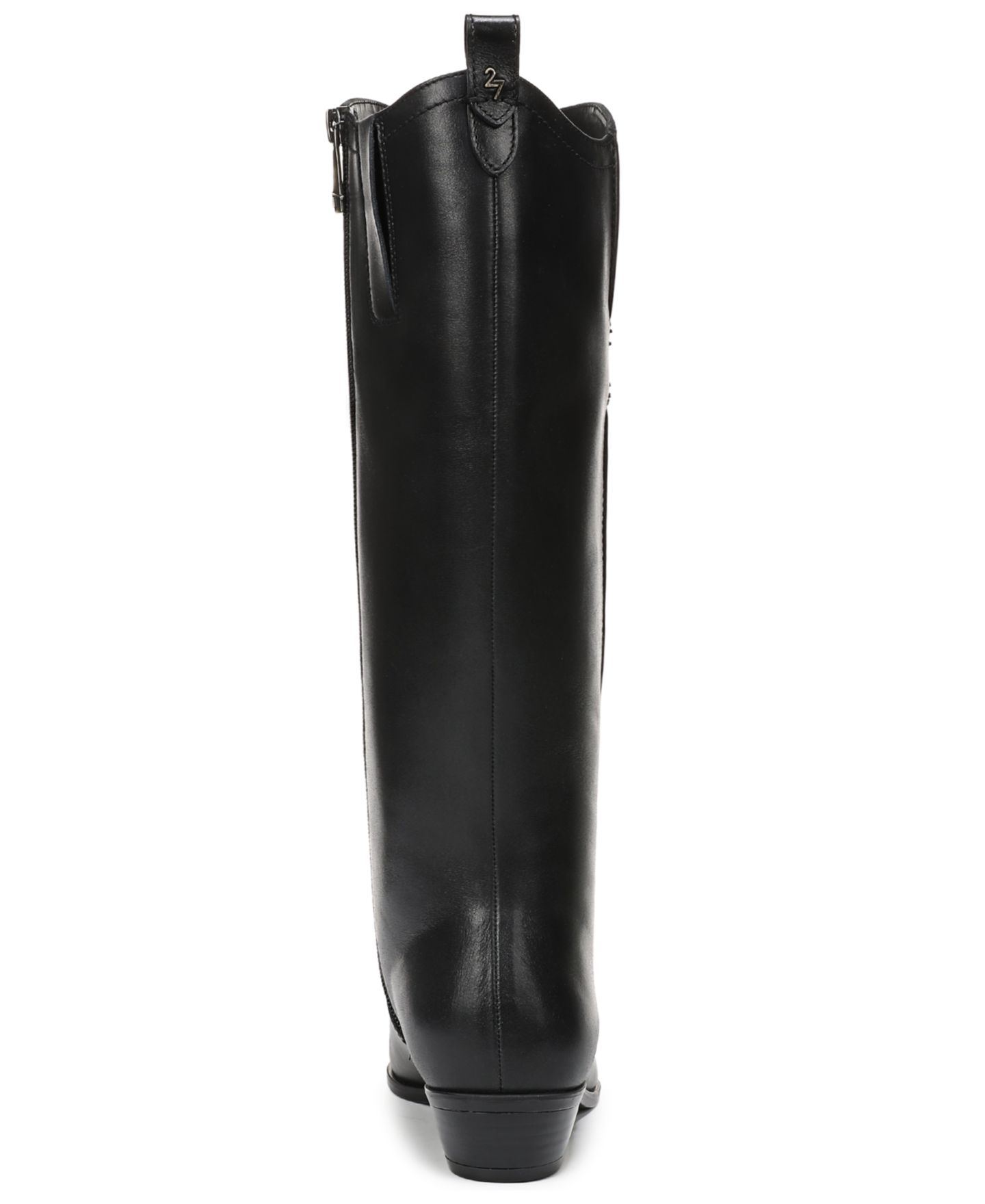 Женские ботинки 27 EDIT Naturalizer Brooke Extra Wide Calf Western Zipper Tall, цвет: Чёрный кожаный — фото 3