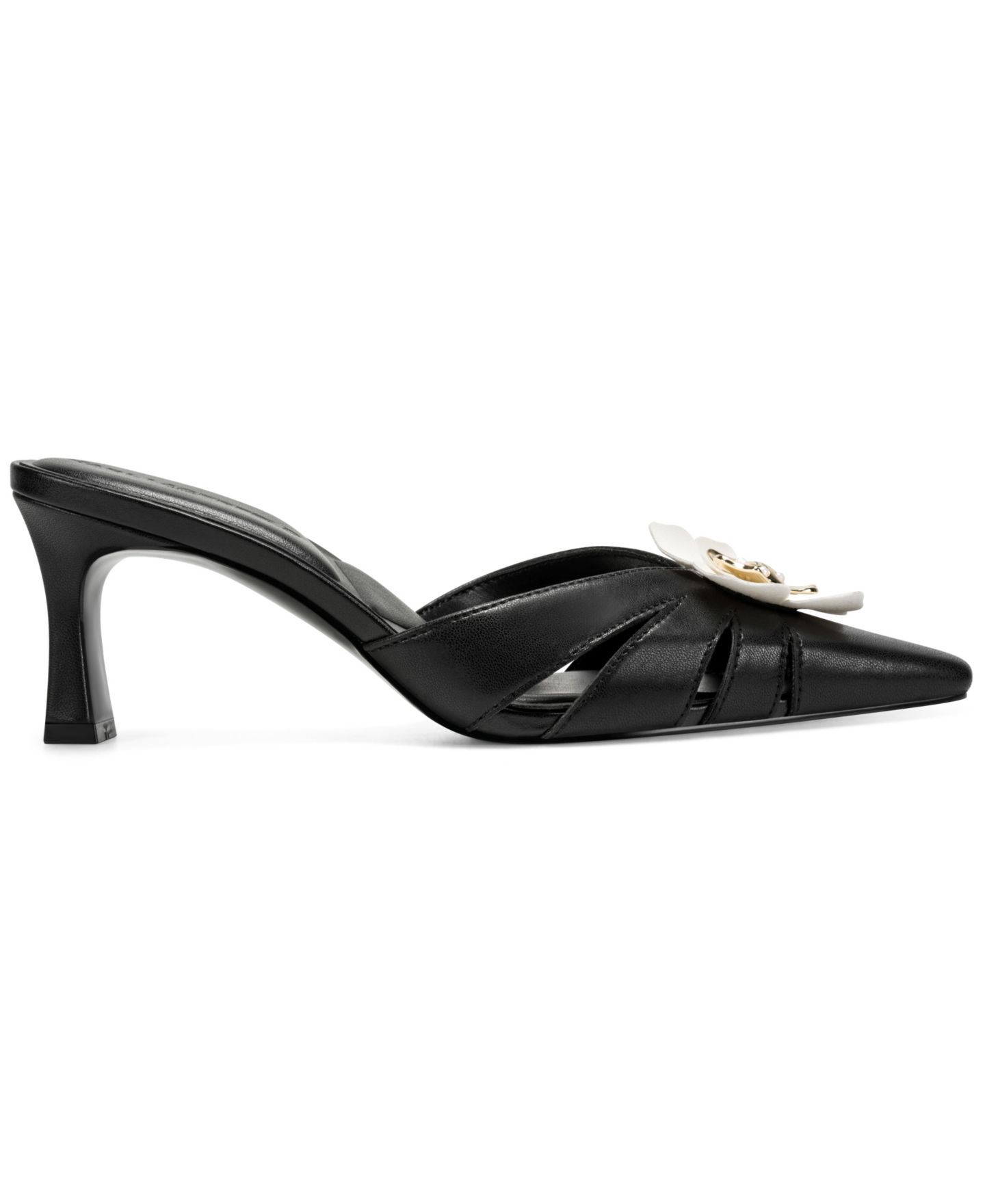 Женские туфли KARL LAGERFELD PARIS Salge Mid Pointed Toe Pumps, цвет: Чёрный гладкий — фото 2