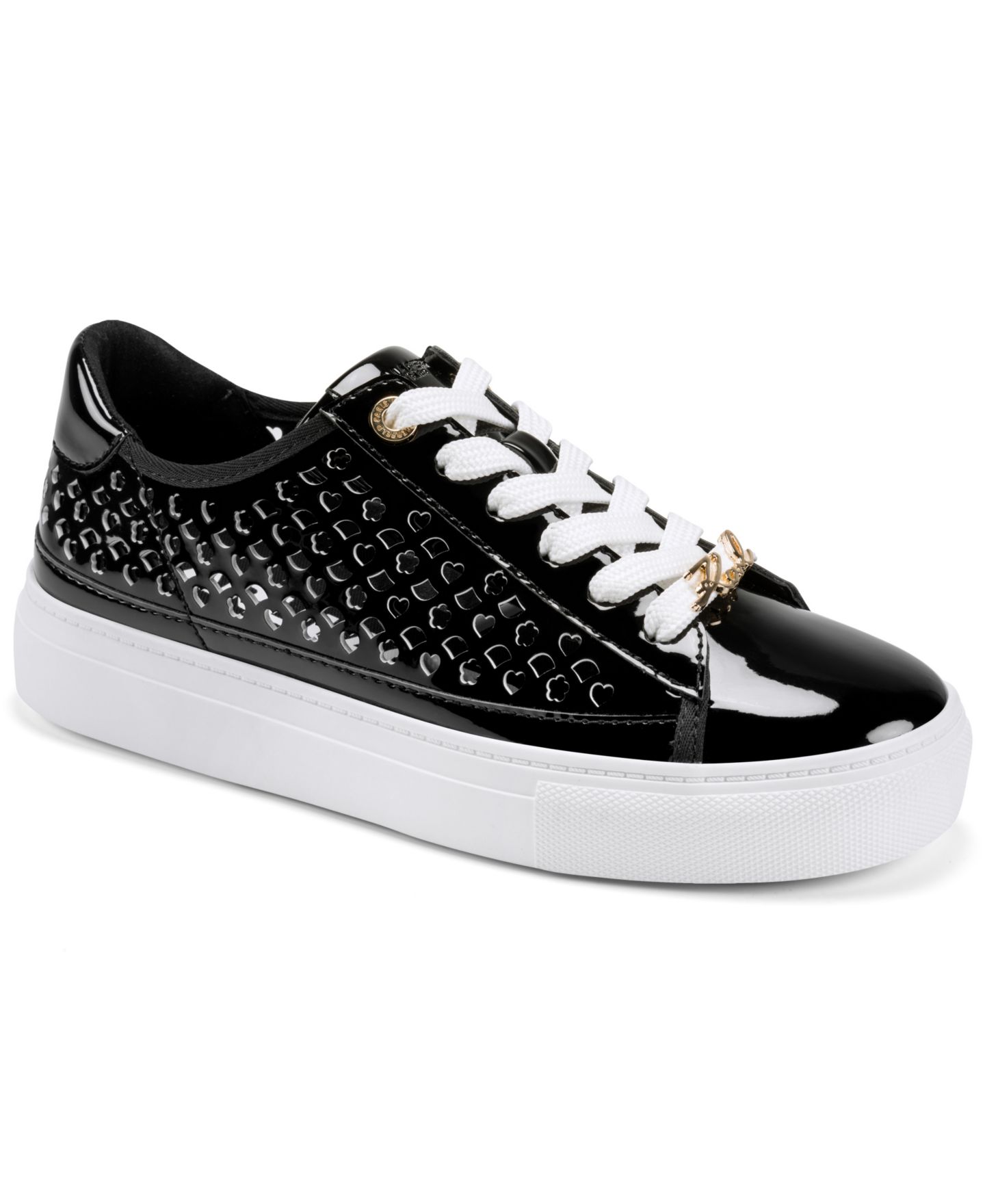Женские кроссовки KARL LAGERFELD PARIS Caswell Lace-Up Platform, цвет: Чёрный лаковый — фото 1