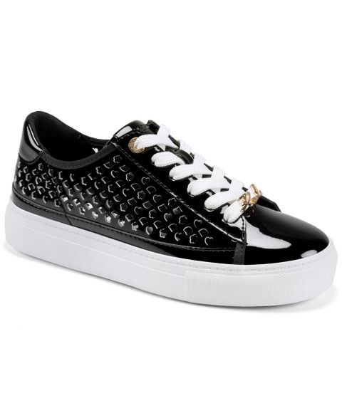 Женские кроссовки KARL LAGERFELD PARIS Caswell Lace-Up Platform, цвет: Чёрный лаковый