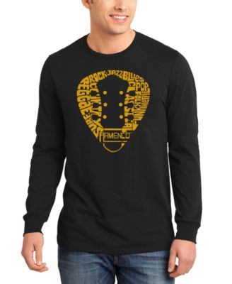 Men's Music Genres Guitar Neck Word Art Long-Sleeve T-Shirt