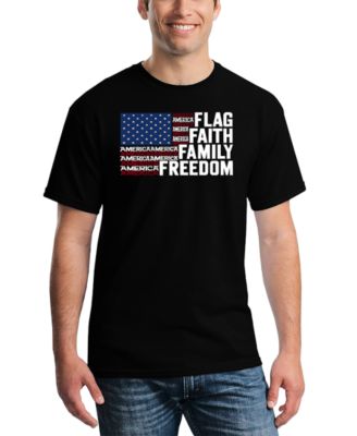 Men's Flag Faith Family Freedom American Flag Word Art T-Shirt