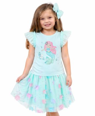 Girls' 2T-6X Short-Sleeve Top and Skirt with Headband, 3-Piece Set