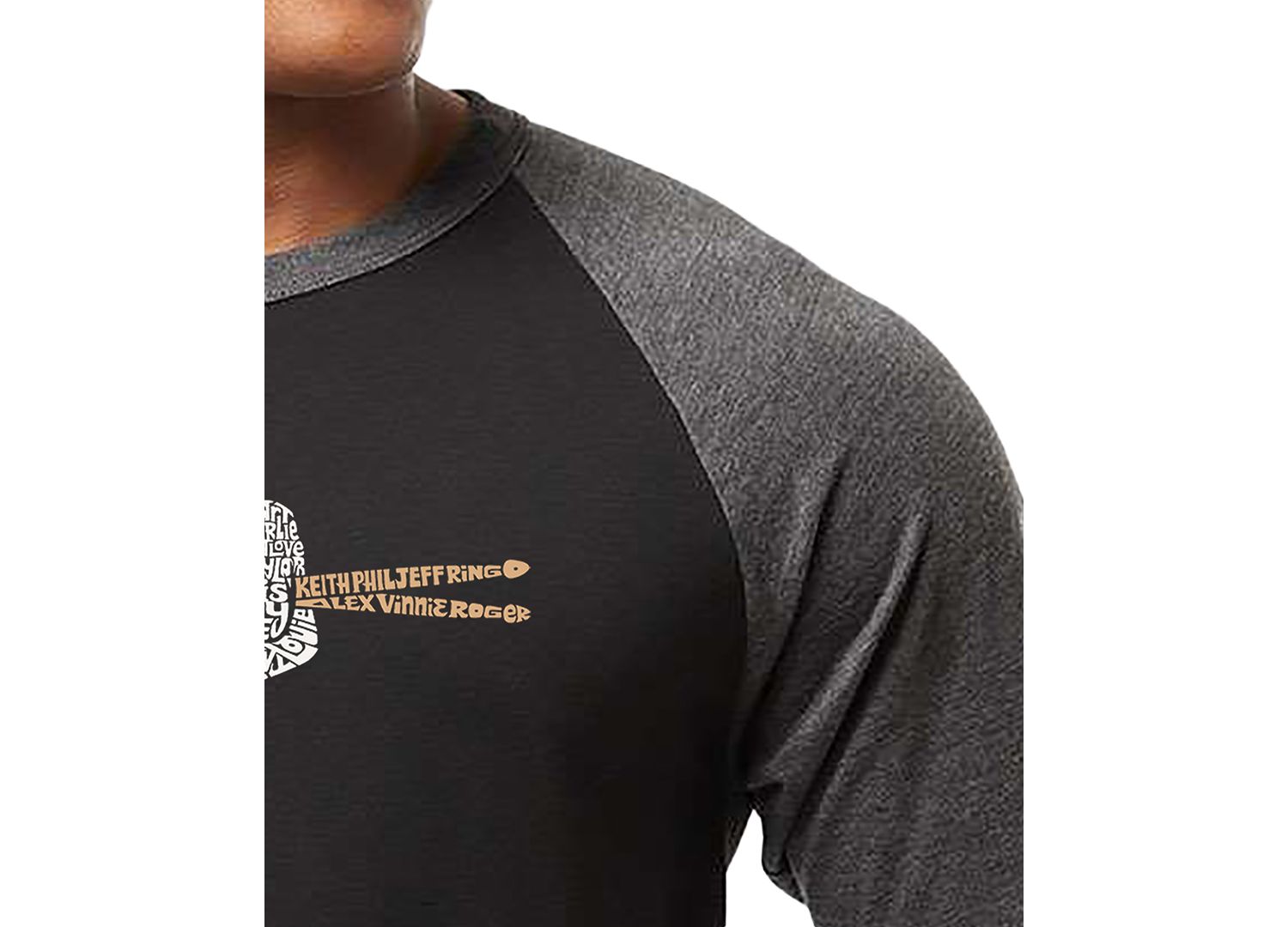Men's Drumsticks Word Art Raglan-Sleeve T-Shirt