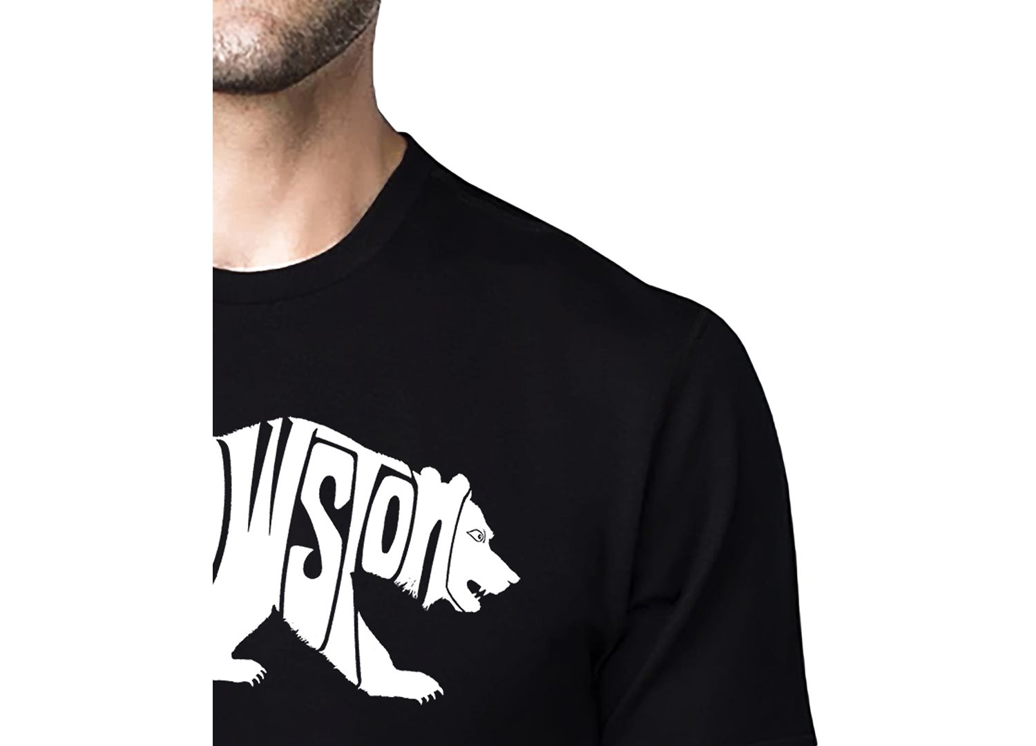 Men's Yellowstone Bear Word Art Cotton and Polyester Blend T-Shirt